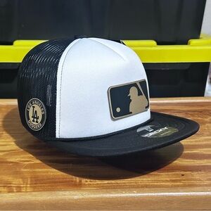 MLB LA dodgers trucker SnapBack Black And White Hat Color  foam trucker Hat